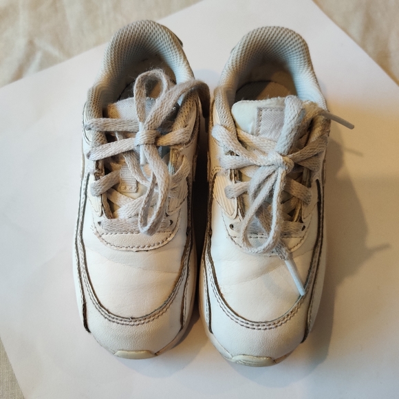 Boys size 9c NikeWhite Air Max 90 LTR BT - Picture 4 of 4